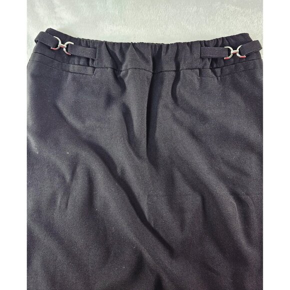 Women's  BRIGGS A-Line Skirt Pull on Elastic Waist Knee Length  Black SZ 10 - Picture 3 of 6